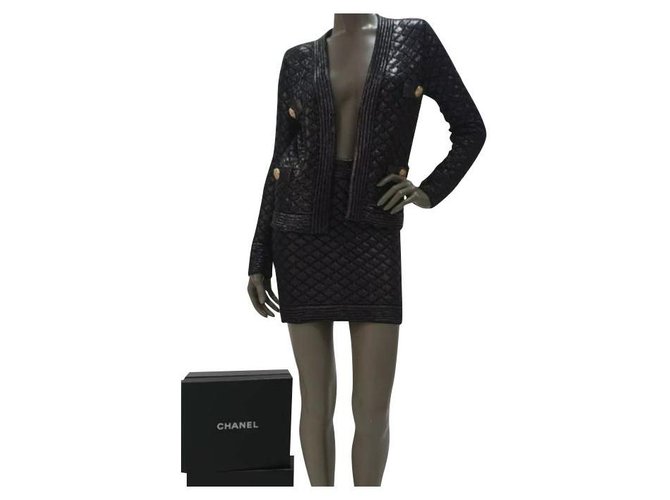Balmain Golden Button Skirt Suit Sz.34-36 Brown Cotton Polyamide  ref.268721