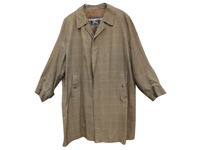 Burberry men's vintage t coat 50 Brown Wool  ref.268735