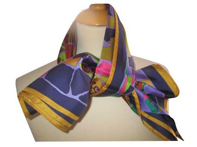 Autre Marque Fular de seda multicolor