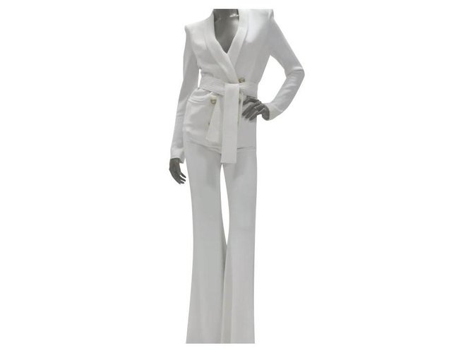 byrde Kostbar Bourgeon Balmain White Viscose Pants Suit Sz.36 ref.268815 - Joli Closet