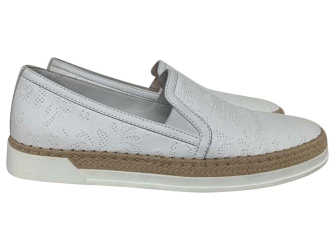 Tod's Ballet flats White Leather  ref.268854