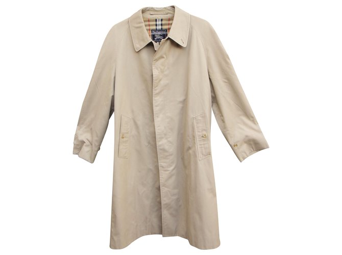 Burberry vintage men's raincoat t M Beige Cotton Polyester  ref.268856