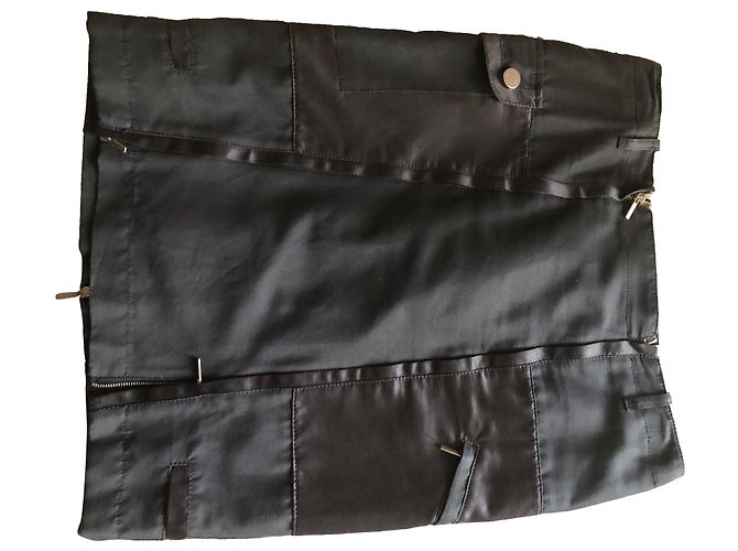 Gonna longuette Sportmax Runaway in cotone e seta nera Nero