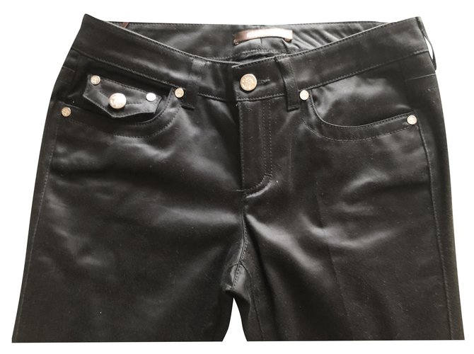 Roberto Cavalli Un pantalon, leggings Coton Noir  ref.268878