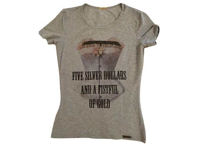 Camiseta John Galliano Gris de Algodón