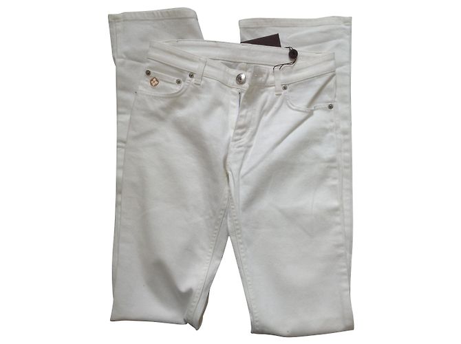 Louis Vuitton White Denim Flared Jeans