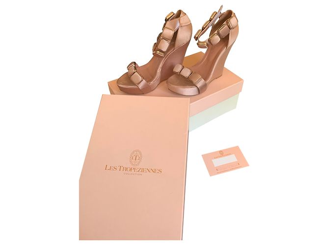 Autre Marque Mules compensées La Tropezienne en cuir rose taille 36