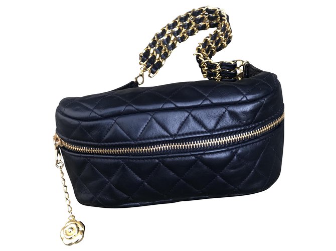 Vintage CHANEL Navy Blue Belt Bag