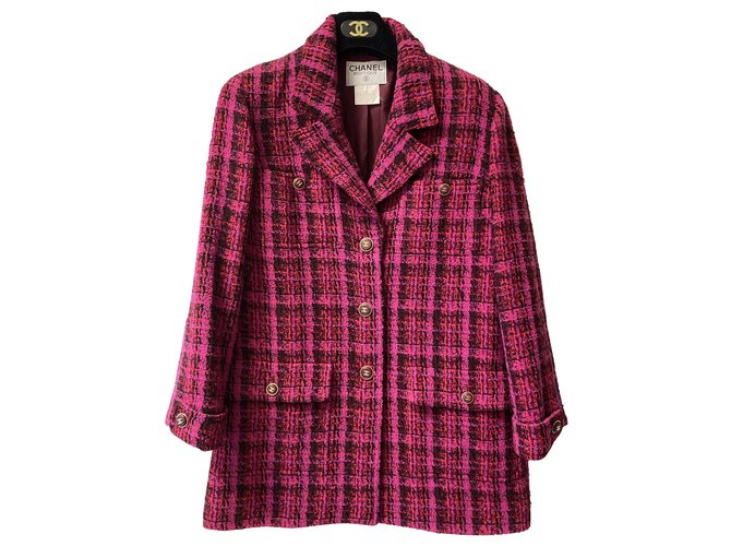 Chanel 1995 fall jacket Pink Wool  ref.269083
