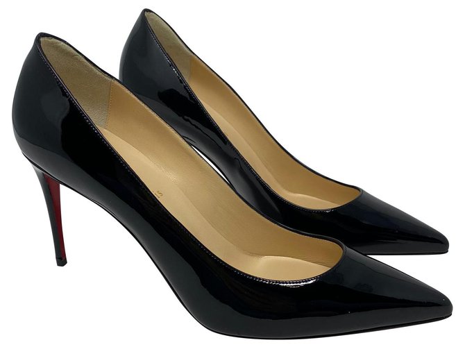 kate christian louboutin heels 85mm new Black Patent leather  ref.269181