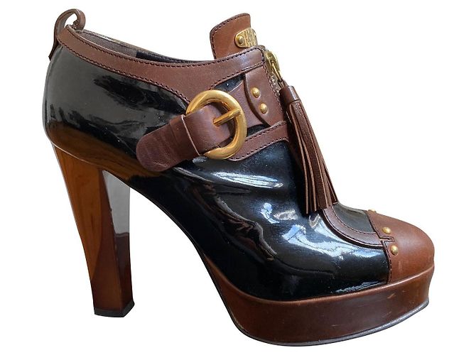 Vicini Tacones Negro Gris pardo