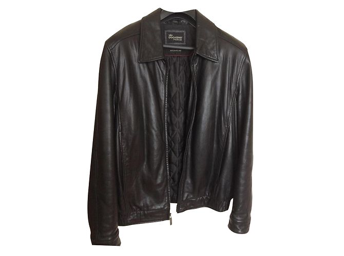 Autre Marque Dockers Premium Black Lambskin Leather Jacket