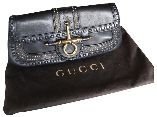 Gucci clutch Black Leather  ref.269222