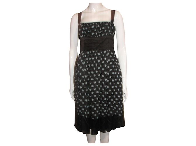 Diane Von Furstenberg Silk dress with star pattern Black Blue