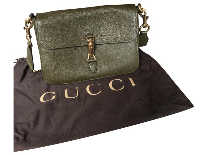 Sac Gucci Jackie military green Leather  ref.269230