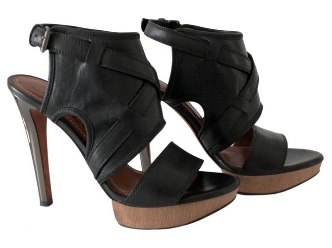 Lanvin Chaussures sandalettes cuir Noir  ref.269267