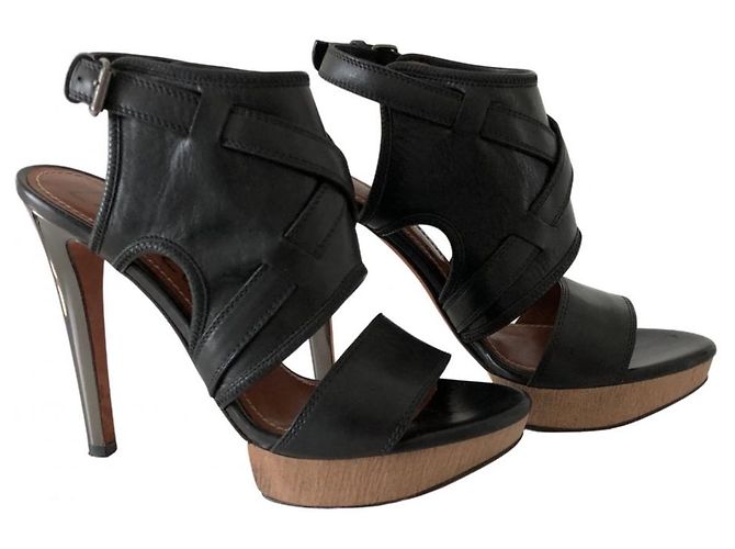 Lanvin Ledersandalen mit hohem Absatz Schwarz