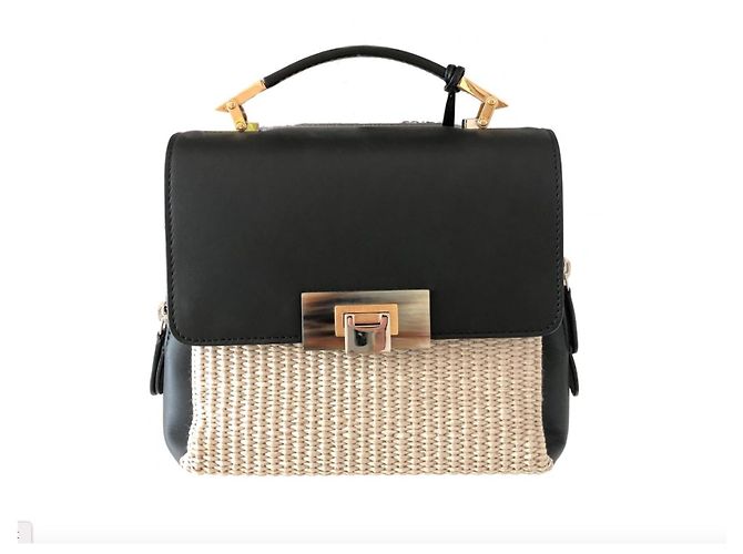 Balenciaga Le Dix Lederhandtasche Schwarz Beige