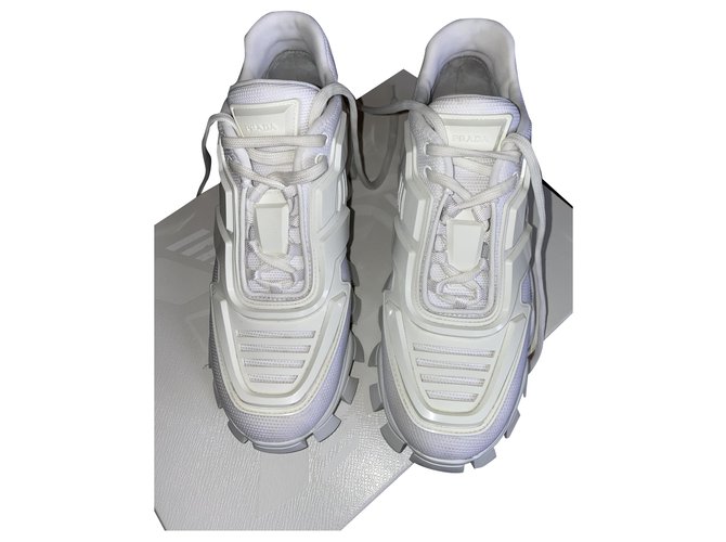 Prada sneakers Cuir Blanc  ref.269283