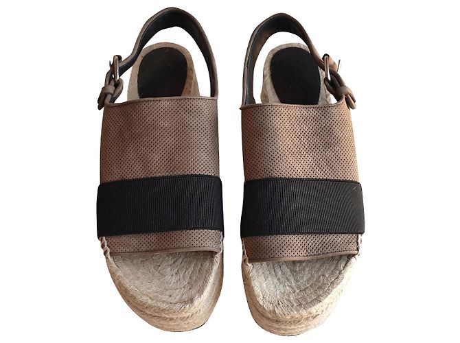 Espadrillas con zeppa Balenciaga Nero Beige Taupe