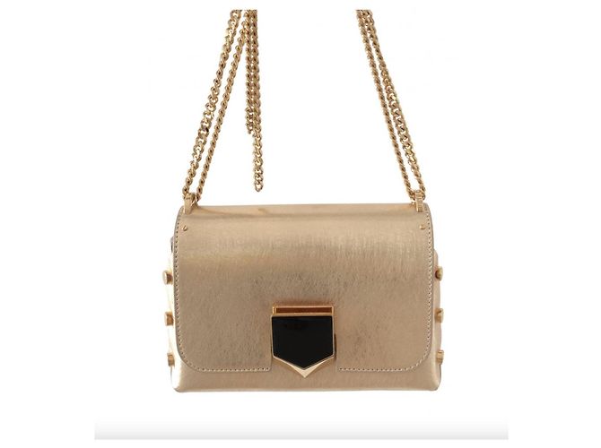 Jimmy Choo Lockett Lederhandtasche Golden Gold hardware