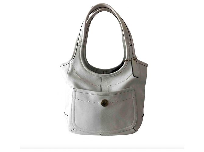 Bolsa de ombro Coach em couro branco