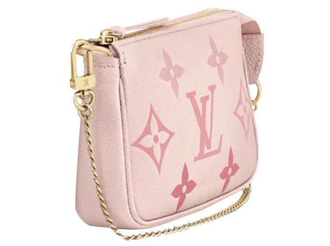Louis Vuitton LV mini pochette accessories Pink Leather ref.269311