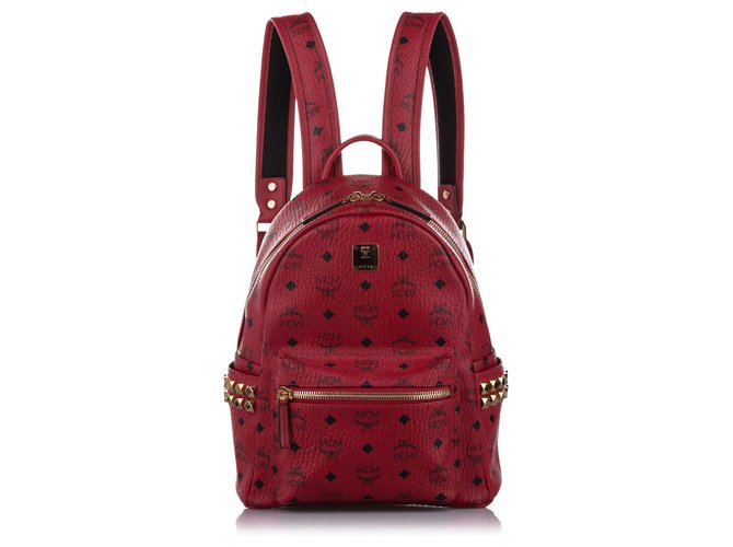 MCM Red Visetos Stark Leather Backpack Pony-style calfskin ref.297132 -  Joli Closet