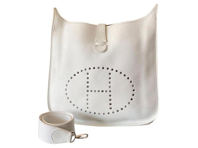 Evelyne Hermès Handtaschen Weiß Leder  ref.269445