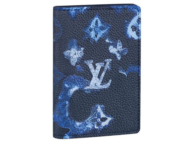 Brand New In Box Louis Vuitton Blue Watercolor Monogram Leather Wallet