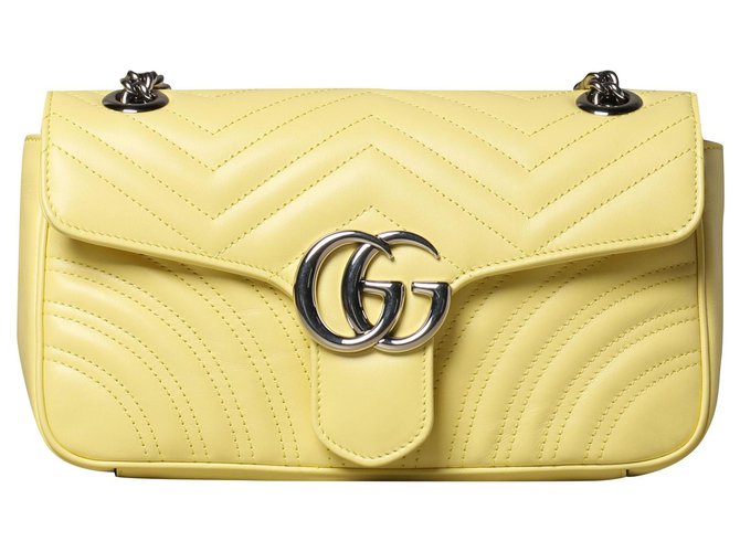 Gucci marmont small shoulder bag Yellow Leather  ref.269455