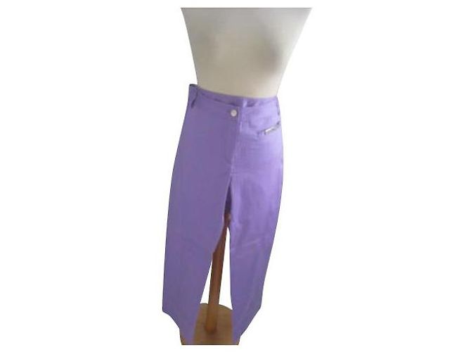 Autre Marque CHIARA D'ESTE Calças 7/8 de algodão malva Roxo