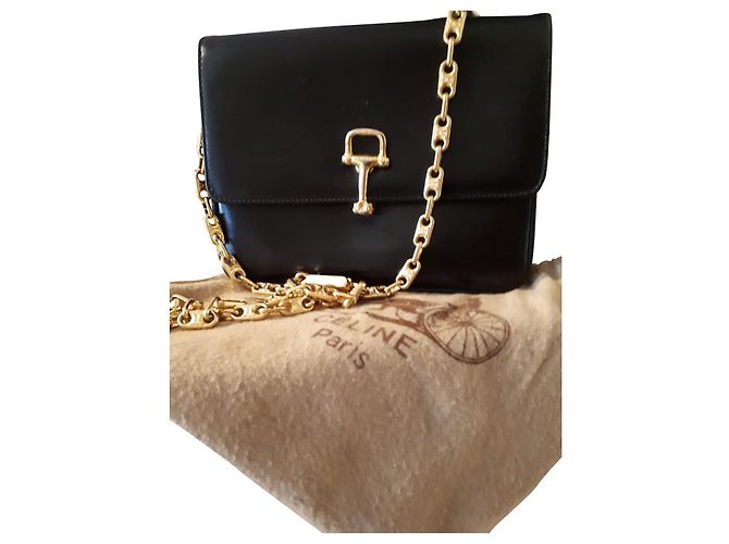 Borsa a mano Céline in pelliccia nera Nero