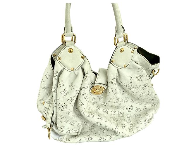 SAC LOUIS VUITTON MONOGRAM MAHINA L Blanc Blanc cassé