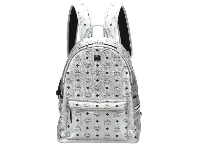 mcm mini backpack silver