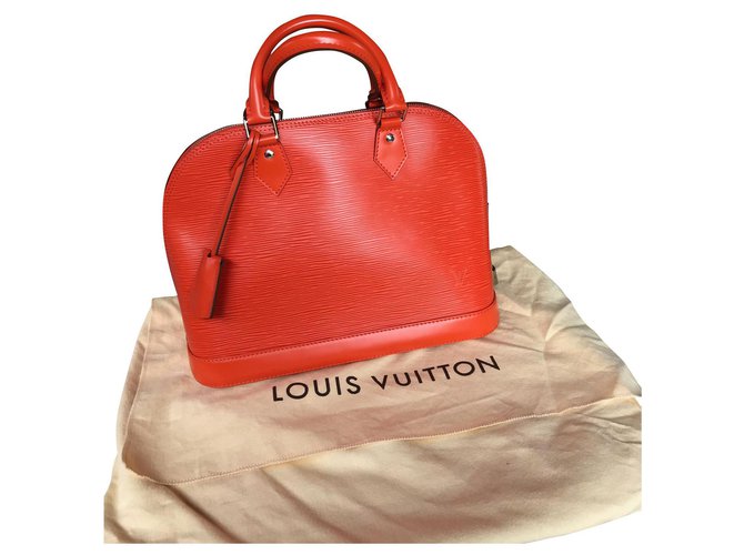 Louis Vuitton Alma Tasche Orange Leder  ref.269696