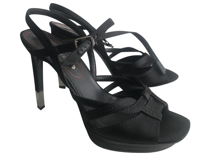 Celine Daoust Celine woman sandals Black Satin  ref.269711