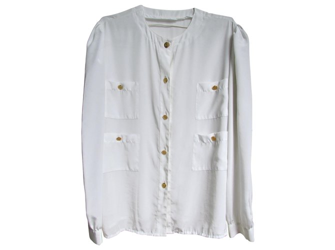 Chanel Top Bianco Poliestere  ref.269760