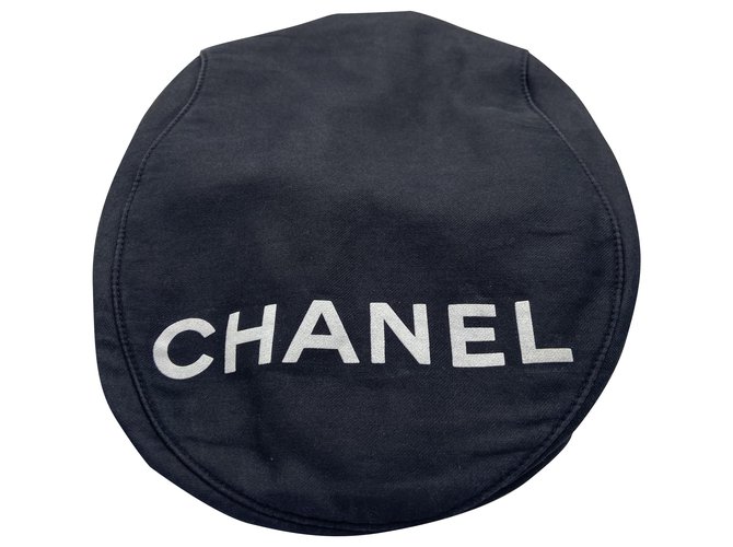 Chanel schwarze Baskenmütze Kappe Baumwolle  ref.269794