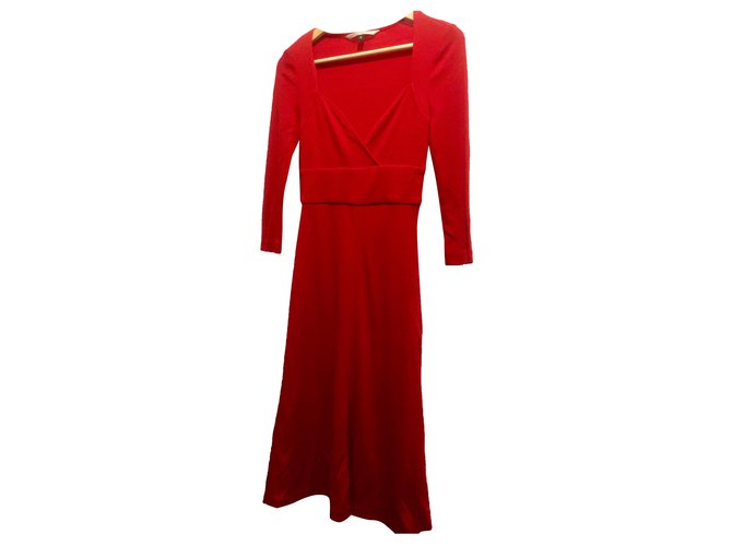 Diane Von Furstenberg DvF Vintage wool dress 1970 Red  ref.269837