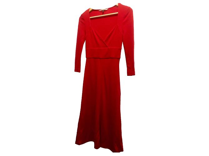 Diane Von Furstenberg DvF Vintage Wollkleid 1970 Rot