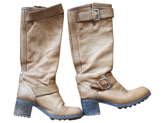 Free Lance Boots Caramel Leather  ref.269844