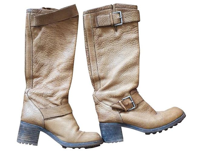 Free Lance Geronimo Biker Stiefel Leder Karamell