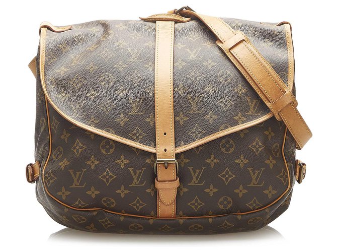 Louis Vuitton Saumur 35 Multiple colors Leather Cloth ref.524247