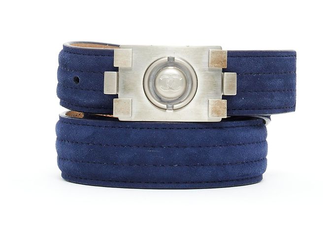 Chanel BOY NAVY SUEDE SILVER T80 Navy blue Silver hardware