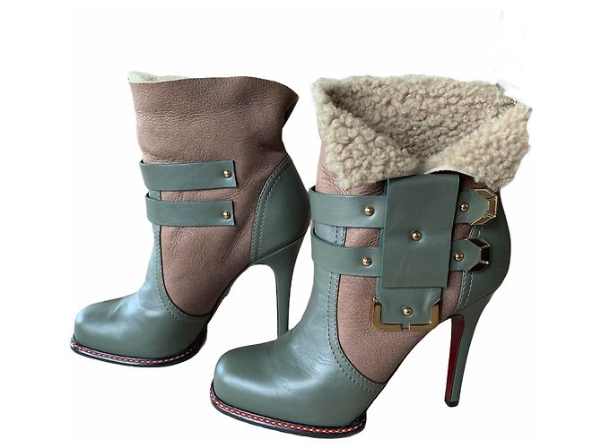 Autre Marque Botas GREY MER de piel y piel beige