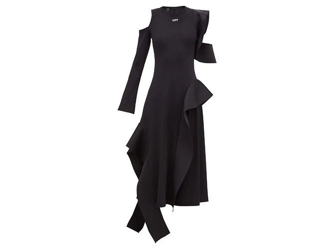 Abito Off White in cotone nero Taglia M