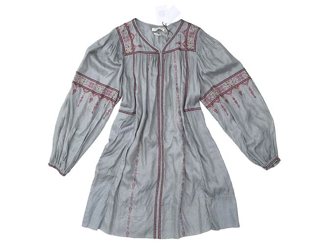 Isabel Marant Etoile Túnica de Seda Gris Perla