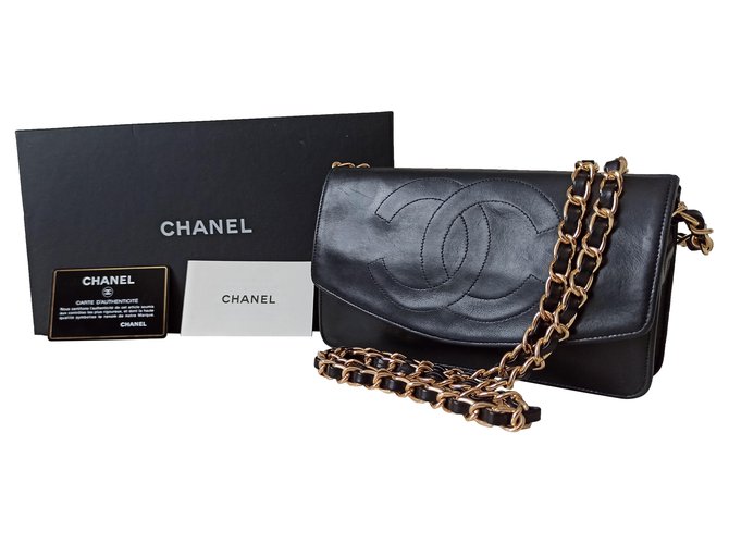 Chanel Bourses, portefeuilles, cas Cuir Noir  ref.270045