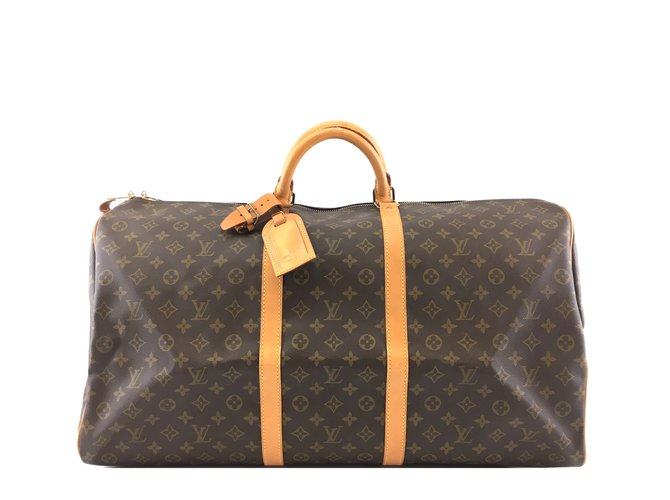 Louis Vuitton Keepall 60 Monogram canvas Brown Leather  ref.270192